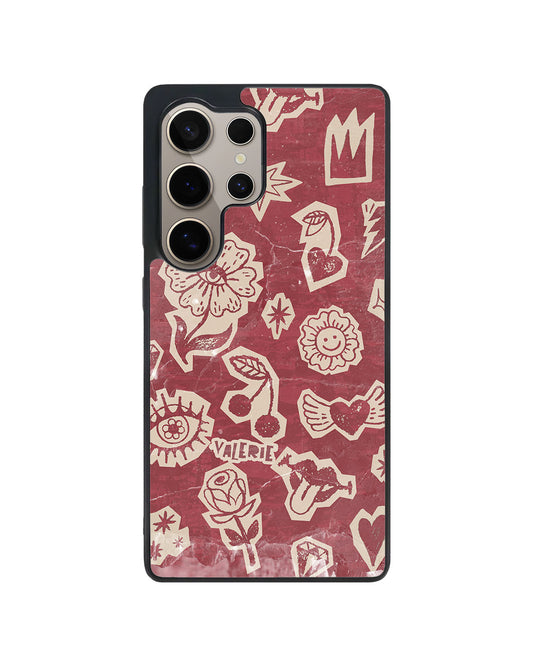 Android Avant-Gloss Grip Case - Red Fragments