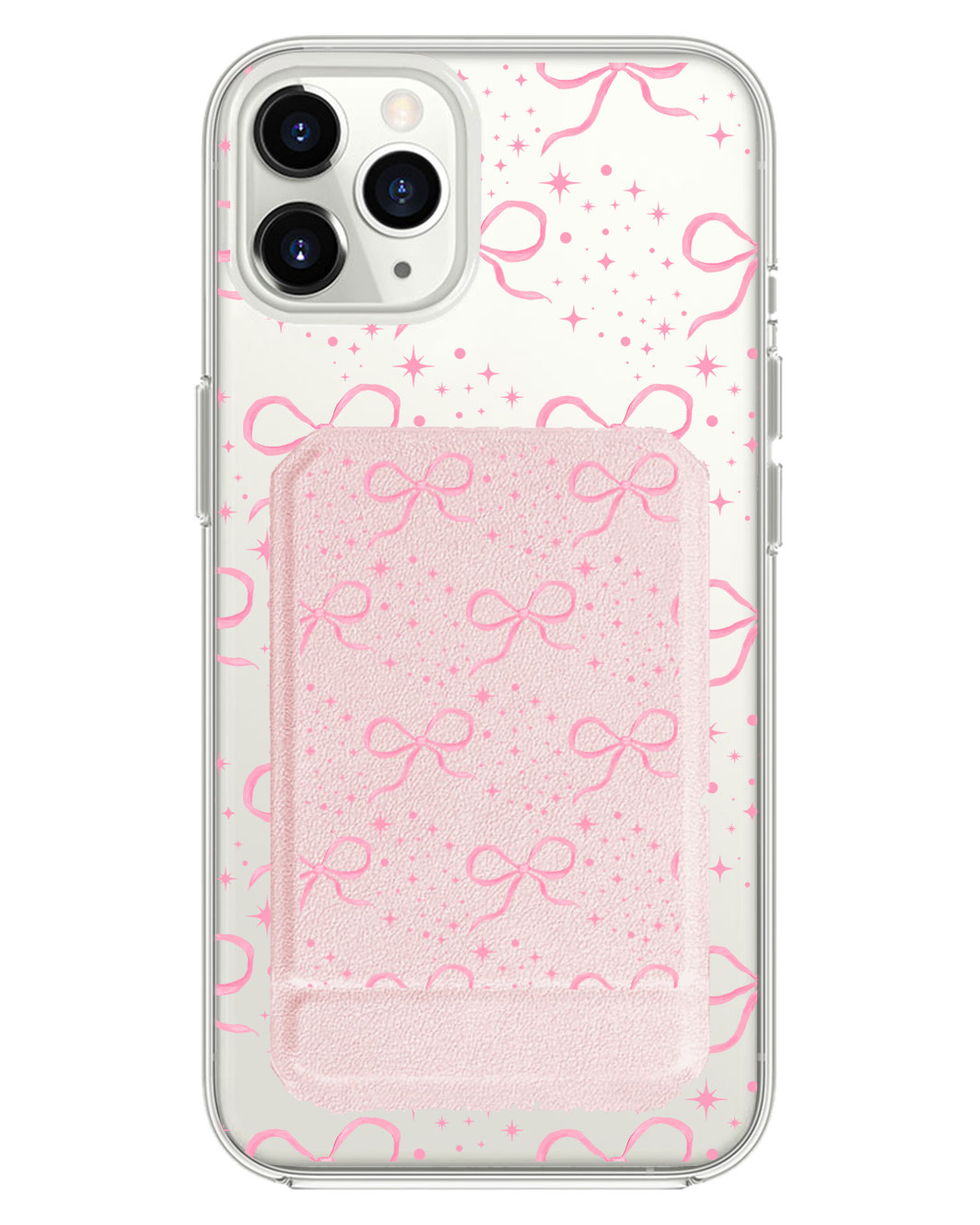 iPhone Magnetic Multifold Wallet - Coquette Glittery Bow
