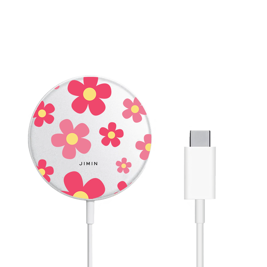 Magnetic Wireless Charger - Daisy Blush