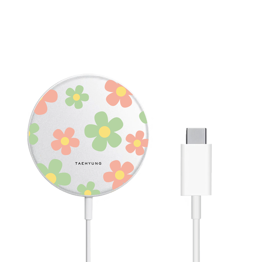 Magnetic Wireless Charger - Daisy Spring