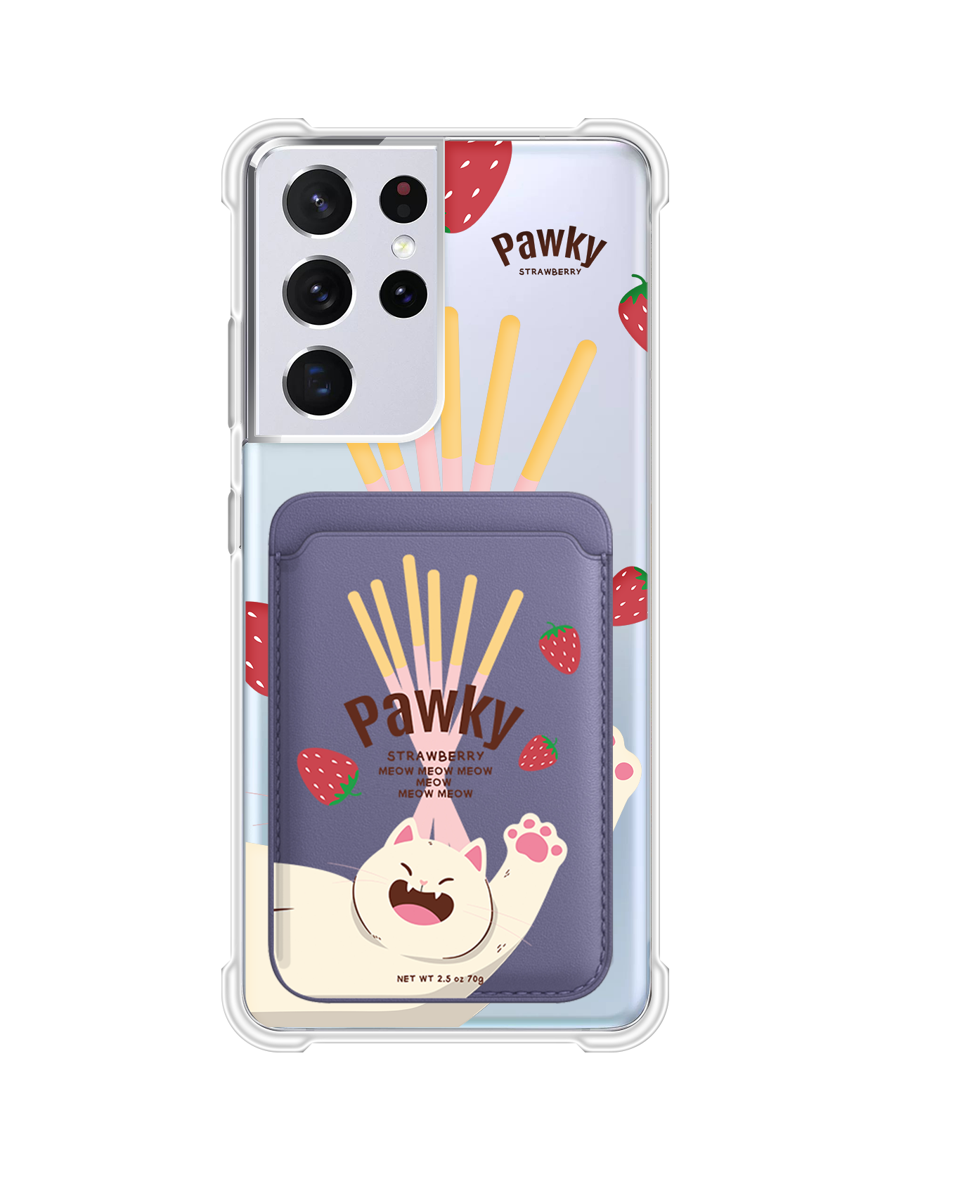 Android Magnetic Wallet Case - Pawky Cat