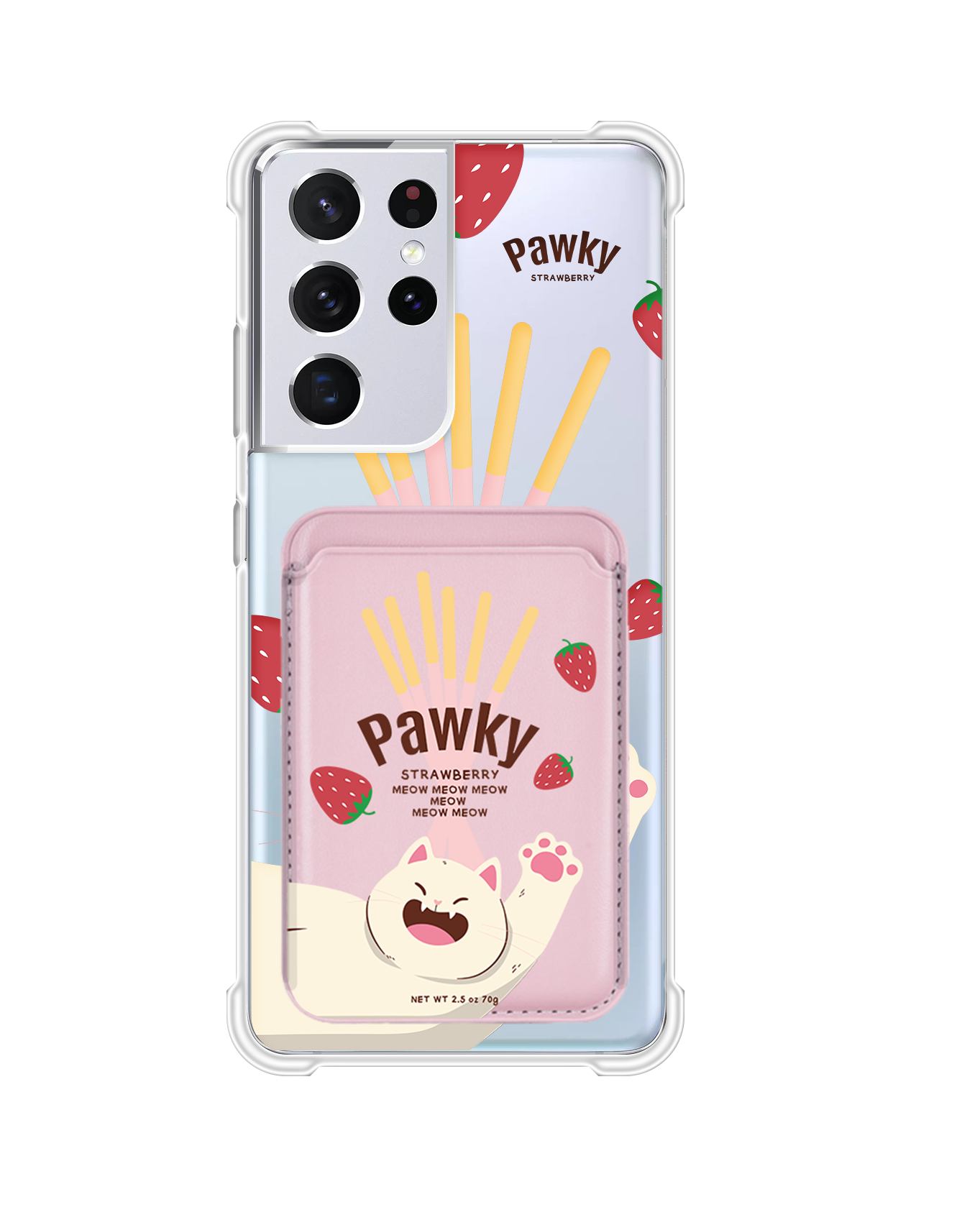 Android Magnetic Wallet Case - Pawky Cat