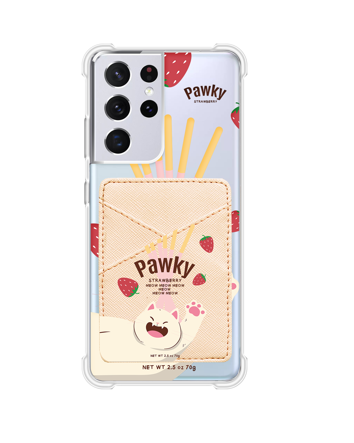 Android Phone Wallet Case - Pawky Cat