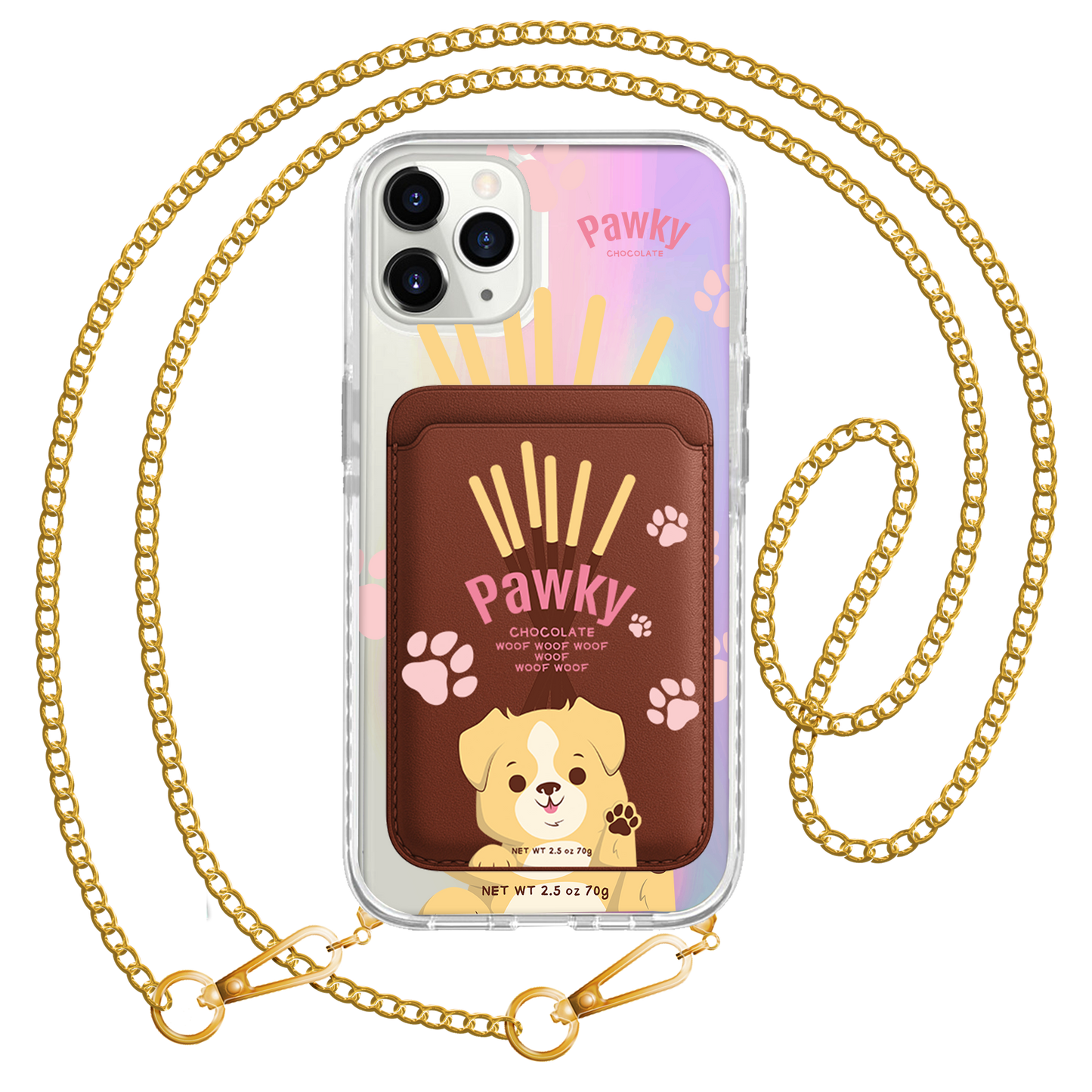 iPhone Magnetic Wallet Holo Case - Pawky Dog