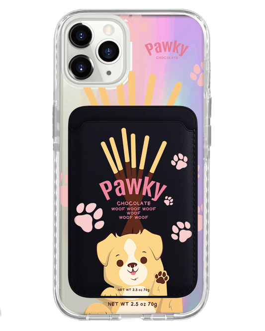 iPhone Magnetic Wallet Holo Case - Pawky Dog