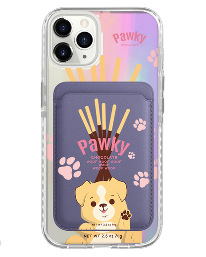 iPhone Magnetic Wallet Holo Case - Pawky Dog