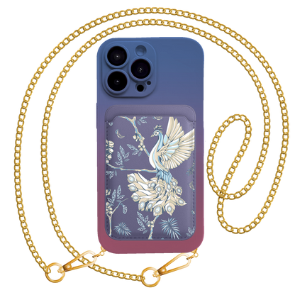 iPhone Magnetic Wallet Silicone Case - Peacock 5.0