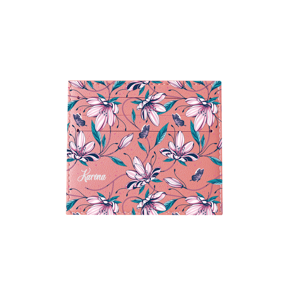 6 Slots Card Holder - Pink Tulip