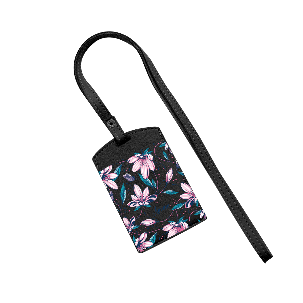 Vegan Leather Lanyard - Pink Tulip