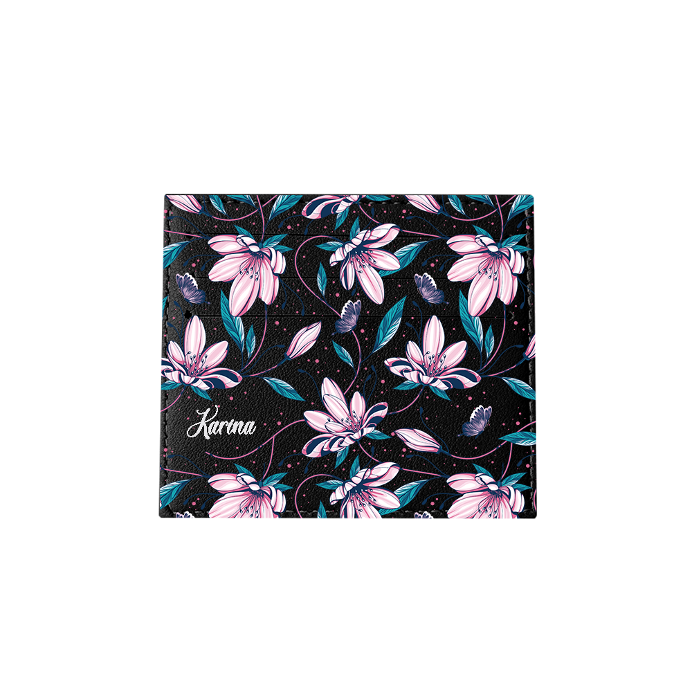 6 Slots Card Holder - Pink Tulip