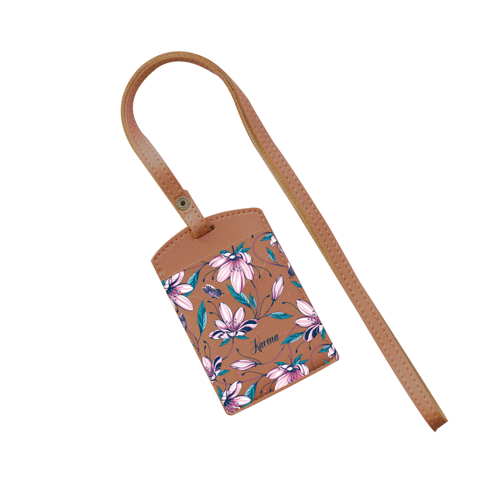 Vegan Leather Lanyard - Pink Tulip