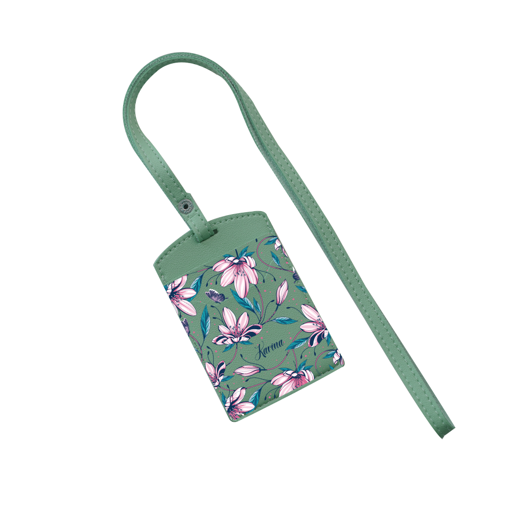 Vegan Leather Lanyard - Pink Tulip