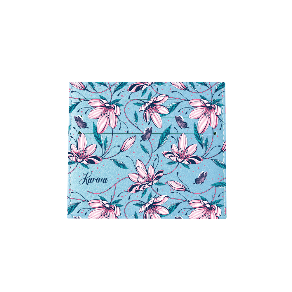 6 Slots Card Holder - Pink Tulip