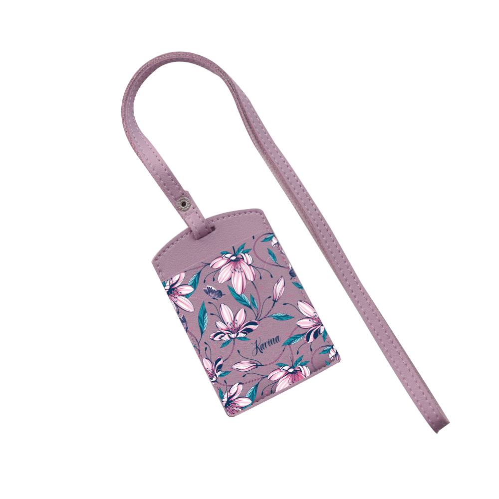 Vegan Leather Lanyard - Pink Tulip