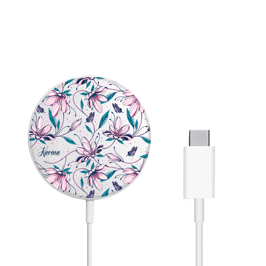 Magnetic Wireless Charger - Pink Tulip