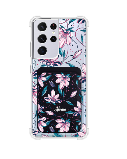 Android Magnetic Wallet Case - Pink Tulip