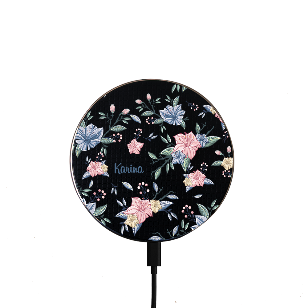 Universal Wireless Charger - Pink & Blue Florals