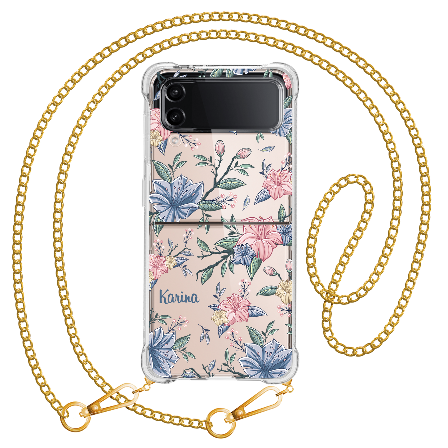 Android Flip / Fold Case - Pink & Blue Florals