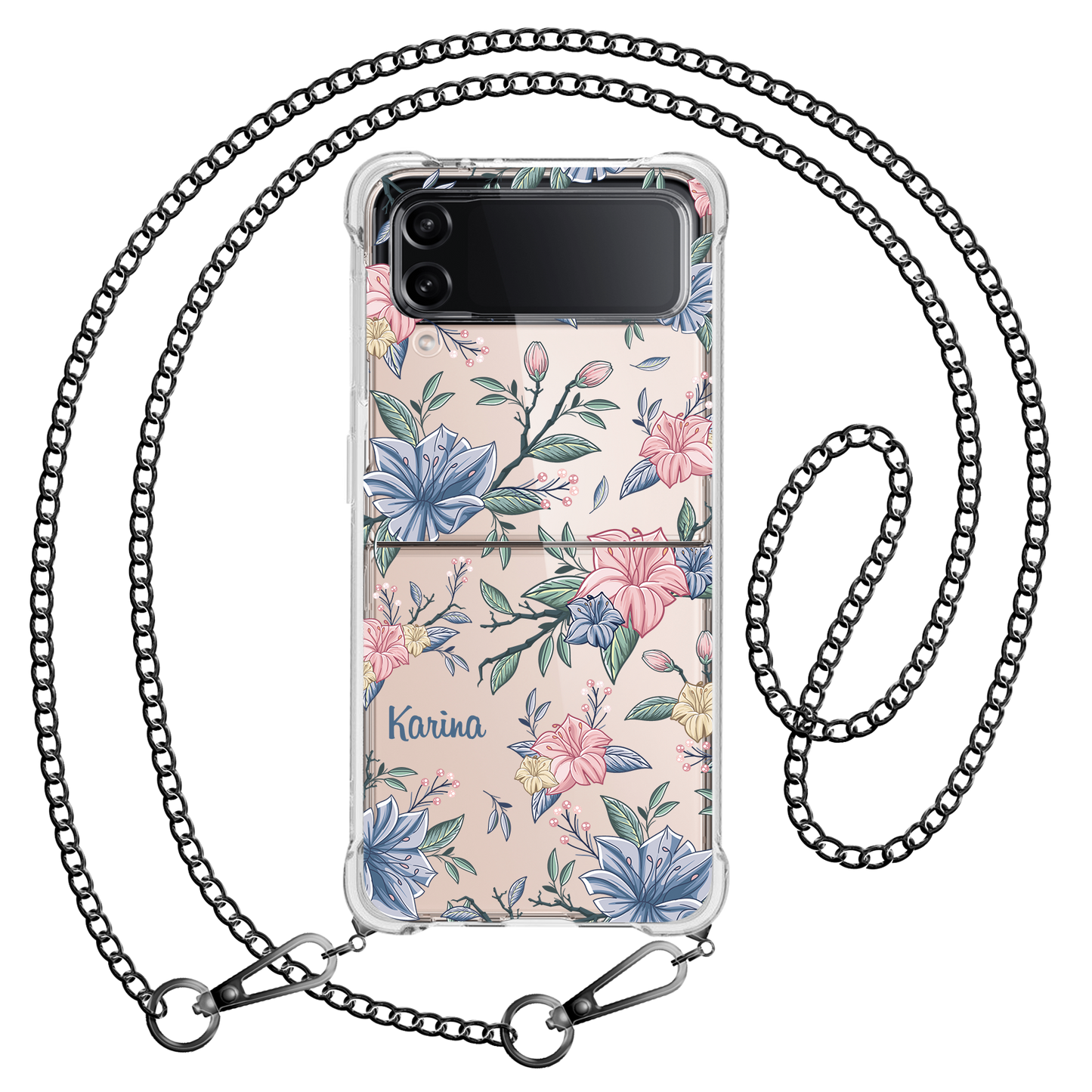 Android Flip / Fold Case - Pink & Blue Florals