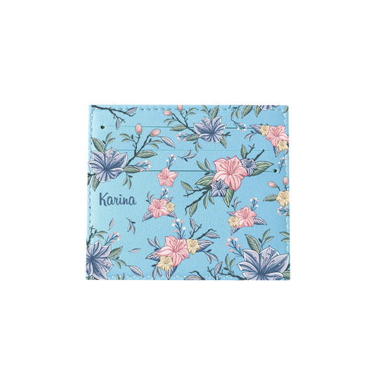 6 Slots Card Holder - Pink & Blue Florals