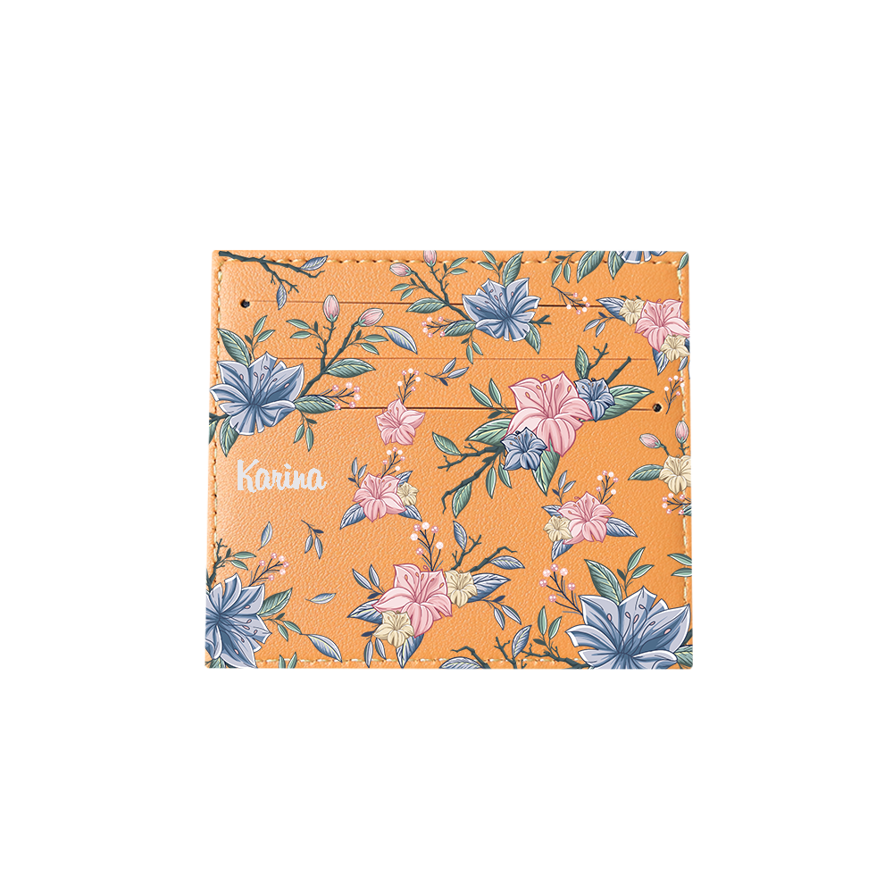 6 Slots Card Holder - Pink & Blue Florals