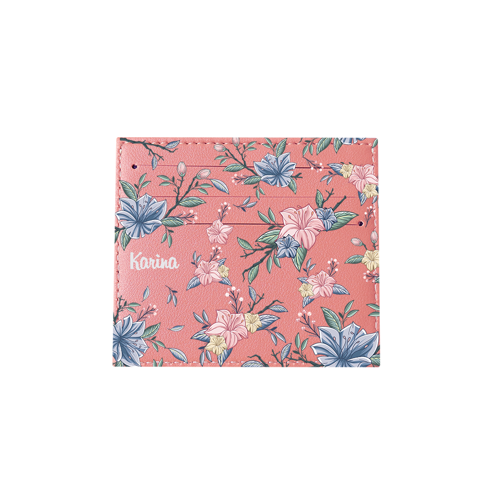 6 Slots Card Holder - Pink & Blue Florals