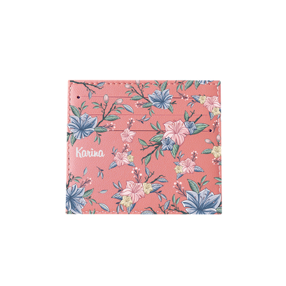 6 Slots Card Holder - Pink & Blue Florals