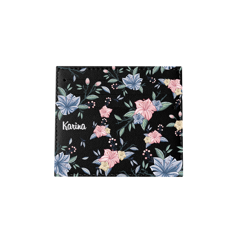 6 Slots Card Holder - Pink & Blue Florals