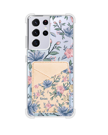 Android Phone Wallet Case - Pink & Blue Florals