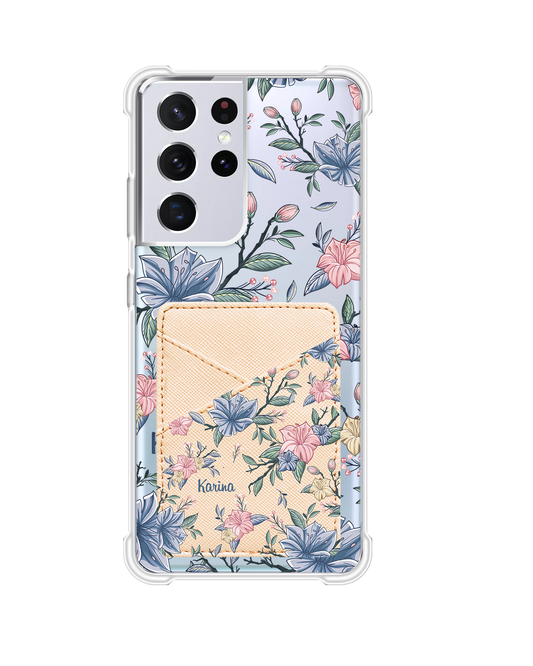 Android Phone Wallet Case - Pink & Blue Florals