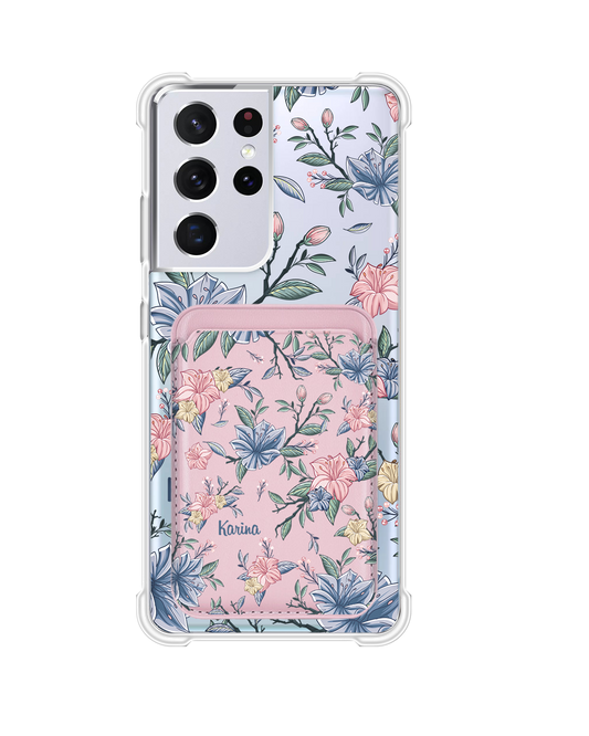 Android Magnetic Wallet Case - Pink & Blue Florals