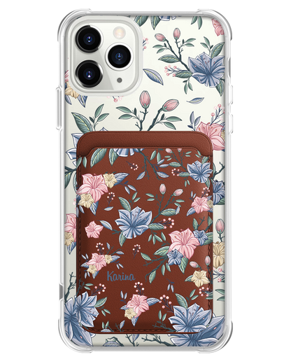 iPhone Magnetic Wallet Case - Pink & Blue Florals