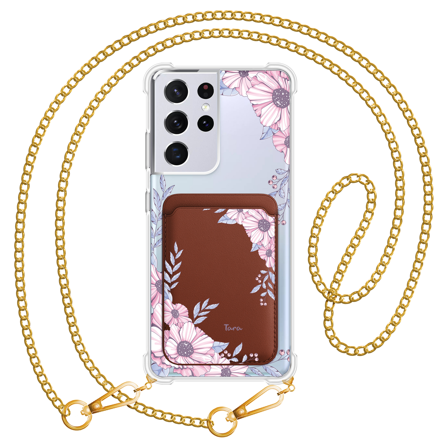 Android Magnetic Wallet Case - Pink Blossom