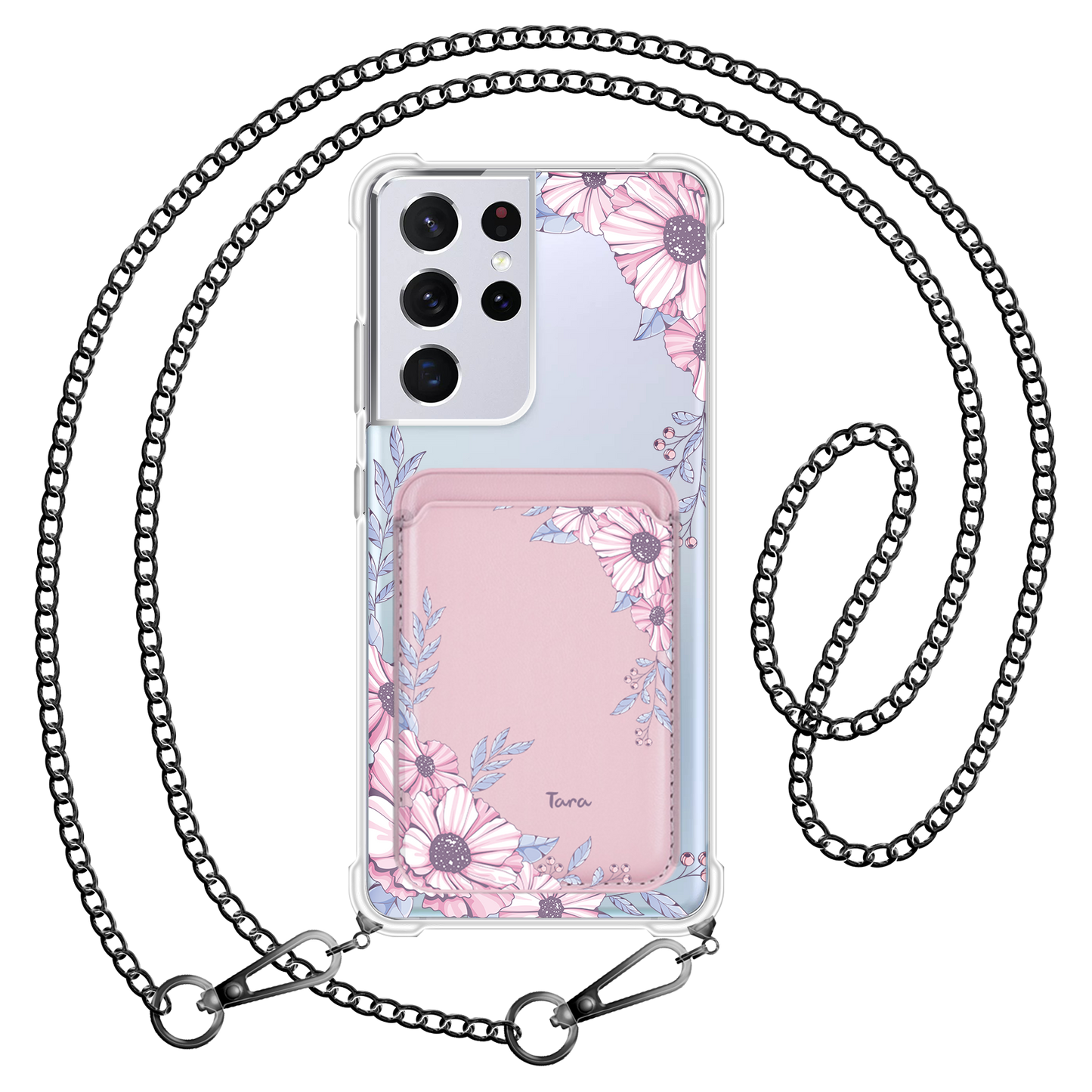 Android Magnetic Wallet Case - Pink Blossom