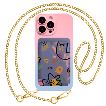 iPhone Magnetic Wallet Silicone Case - Abstract 5.0