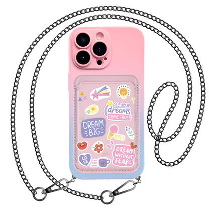 iPhone Magnetic Wallet Silicone Case - Dream Sticker Pack