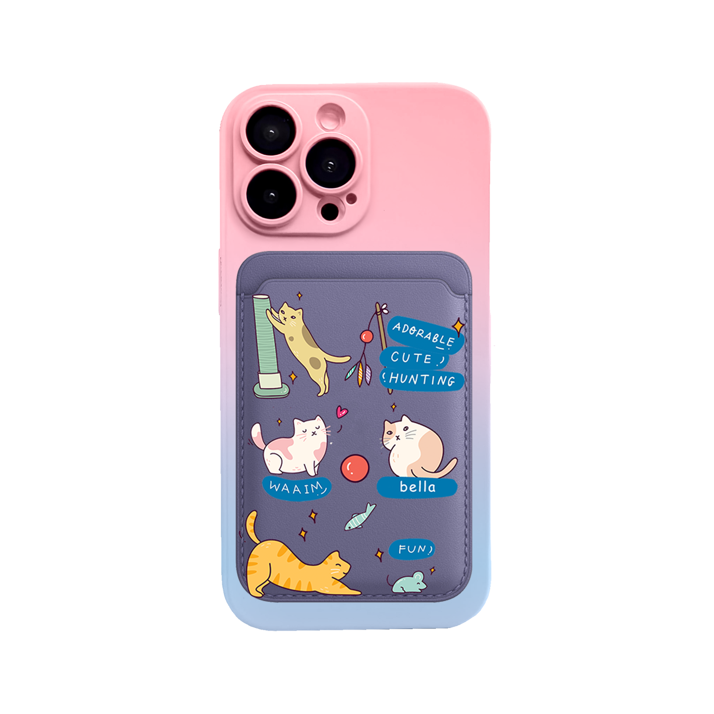 iPhone Magnetic Wallet Silicone Case - Playful Cat 2.0