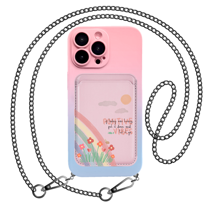 iPhone Magnetic Wallet Silicone Case - Positive Vibes