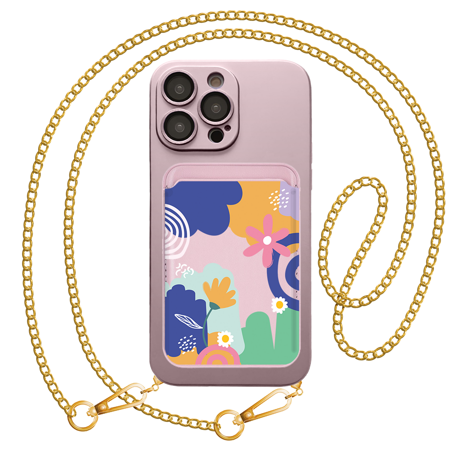 iPhone Magnetic Wallet Silicone Case - Abstract Flower 1.0