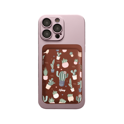 iPhone Magnetic Wallet Silicone Case - Cactus 2.0