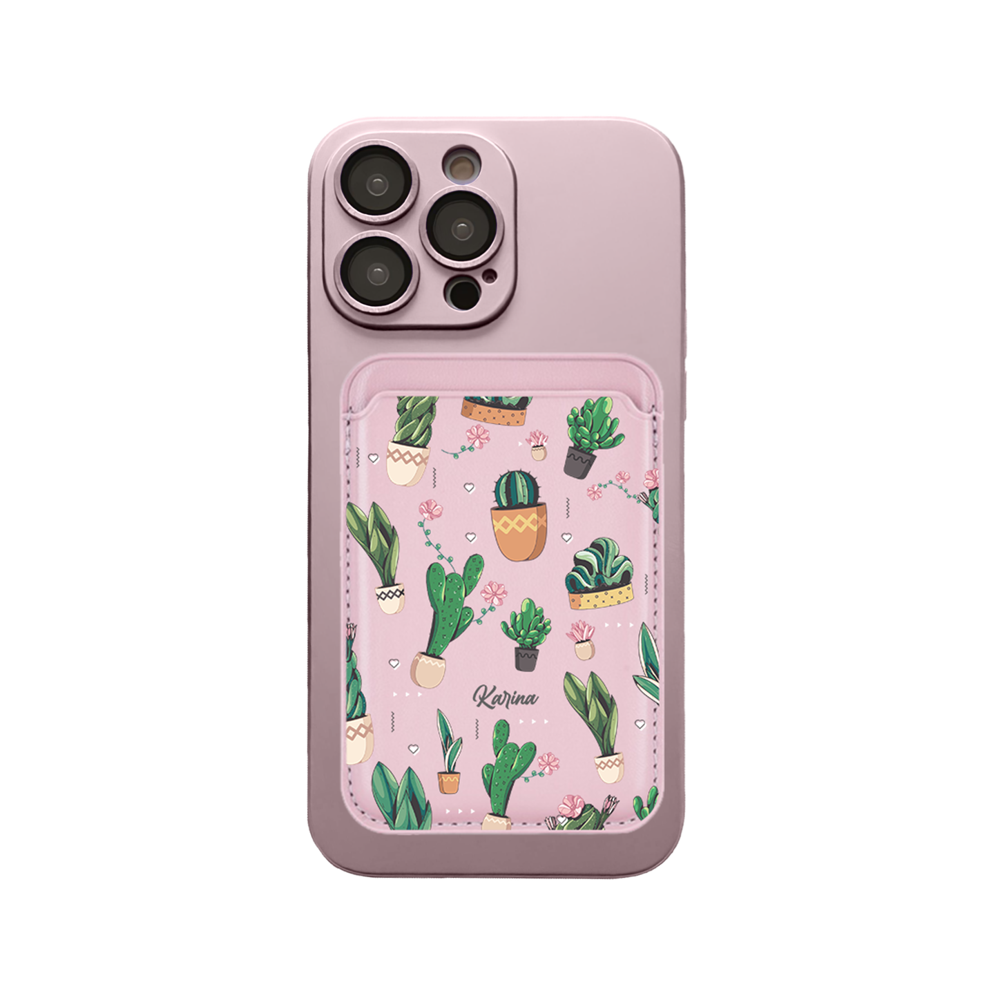 iPhone Magnetic Wallet Silicone Case - Cactus 3.0