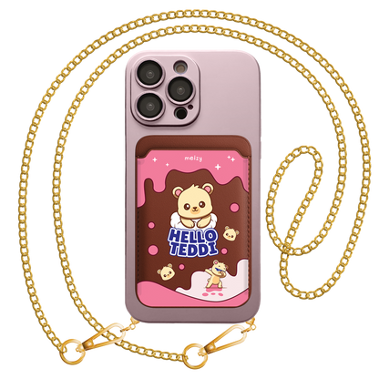 iPhone Magnetic Wallet Silicone Case - Hello Teddy 2.0