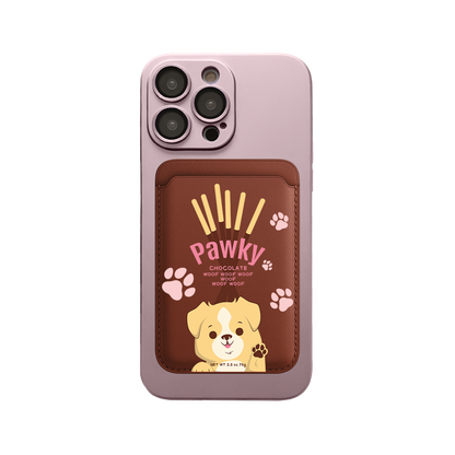 iPhone Magnetic Wallet Silicone Case - Pawky Dog