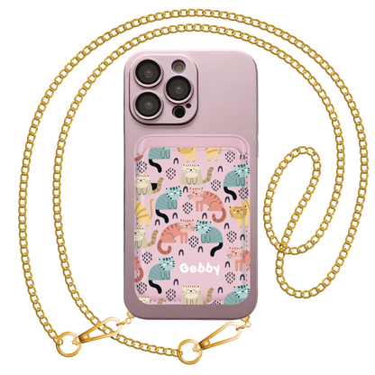 iPhone Magnetic Wallet Silicone Case - Rainbow meow 1.0