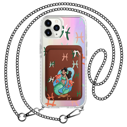iPhone Magnetic Wallet Holo Case - Pisces