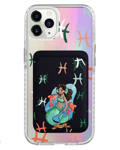 iPhone Magnetic Wallet Holo Case - Pisces