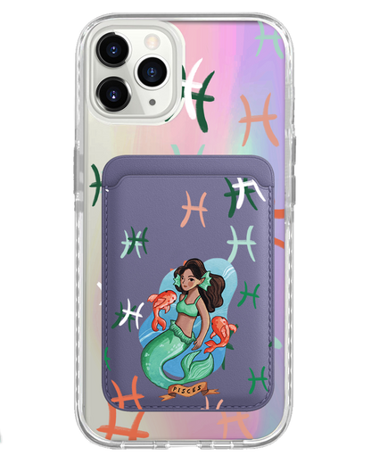 iPhone Magnetic Wallet Holo Case - Pisces