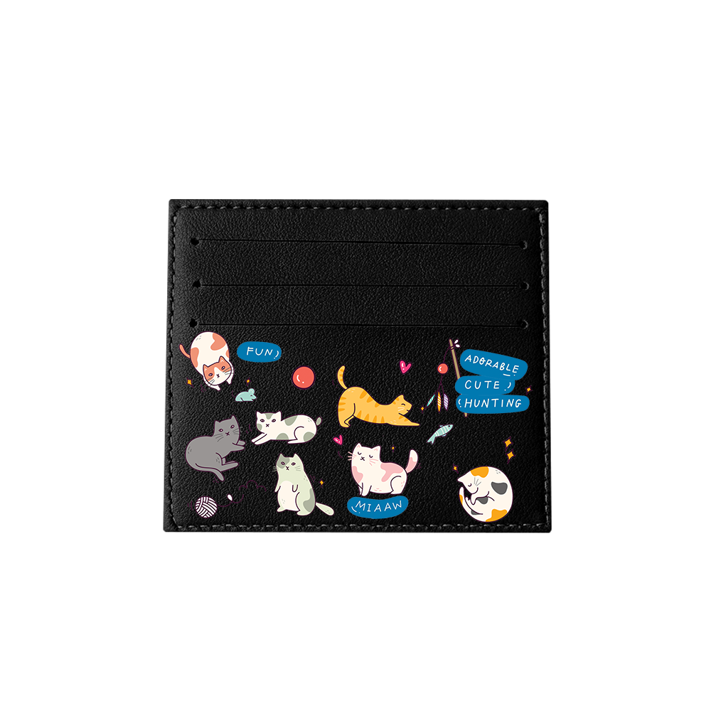 6 Slots Card Holder - Playful Cat 2.0