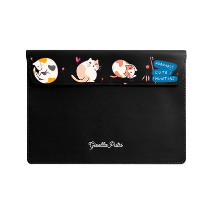 Vegan Leather Sleeve - Playful Cat 2.0