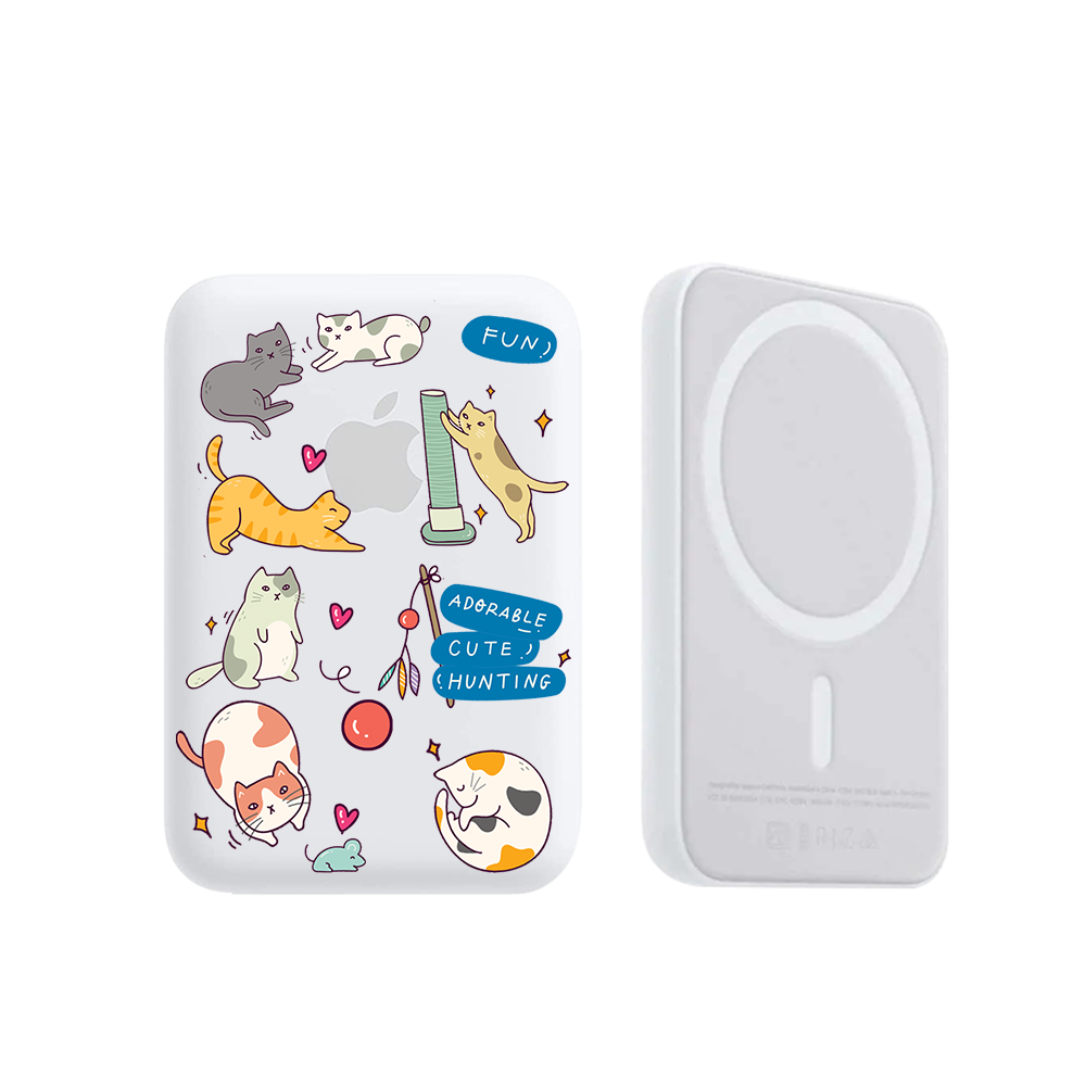 Magnetic Wireless Powerbank - Playful Cat 2.0